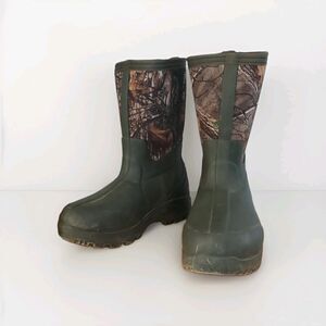 Ozark Trail Men's Waterproof Chore Hunting Boots, Brown Green & Camo, Size 6